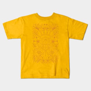 Orange Folk Art Kids T-Shirt